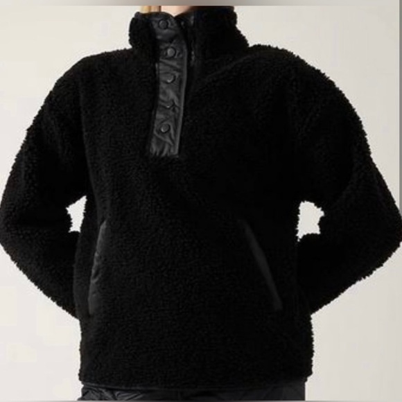 Athleta Sweaters - NWT- Athleta Cozy Sherpa Snap Seeatshirt, Size 1X
